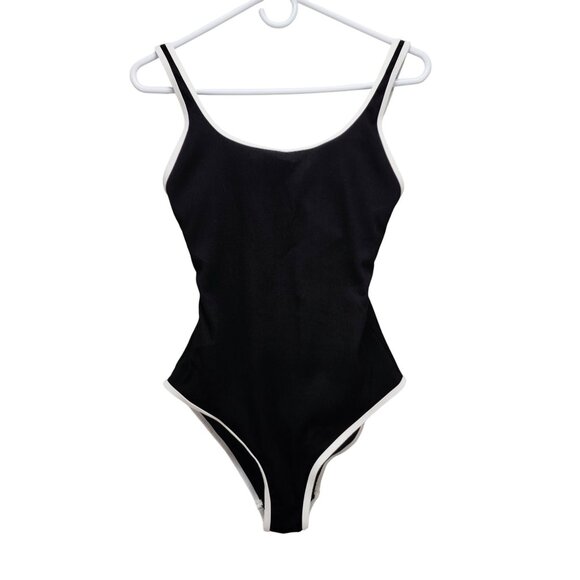 Black & White One-Piece Swimsuit Womens Size Medium Swimwear - Picture 1 of 5